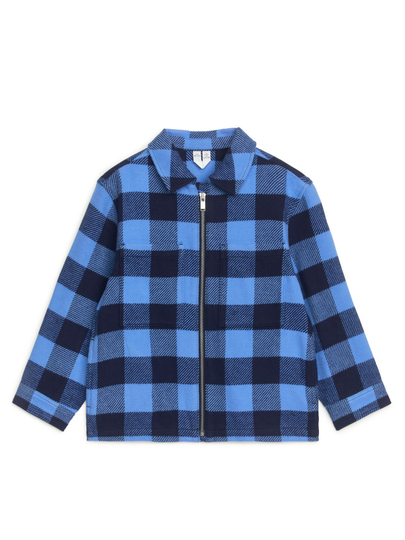 Checked Zip Shirt - Blue