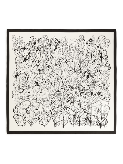 Printed Silk Scarf - White