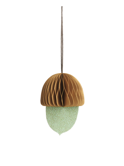 Acorn Honeycomb Ornament - Yellow