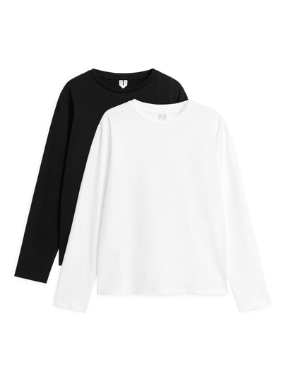 Long-Sleeved T-Shirt Set of 2 - White