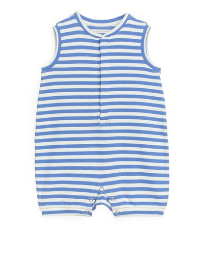 Sleeveless Jersey Romper - Blue
