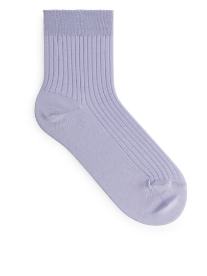 Silk Rib Sock - Purple