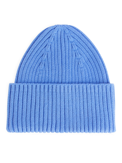Rib Knit Beanie - Blue