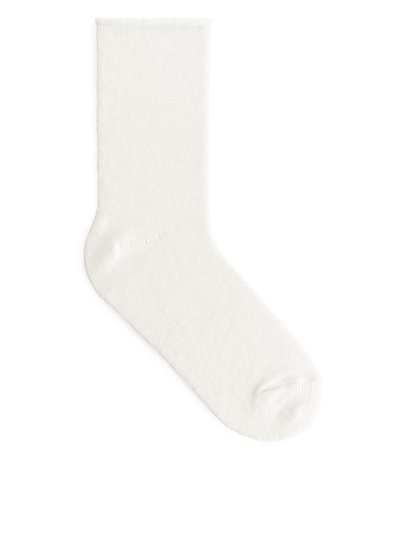 Cotton Linen Sock - White