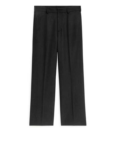Tailored Wide-Fit Trousers - Black
