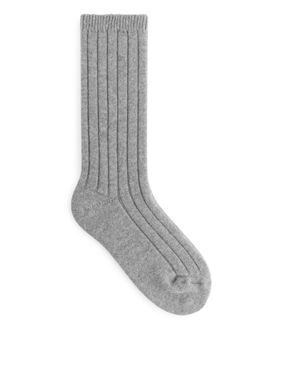 Recycled Cashmere Blend Socks - Grey