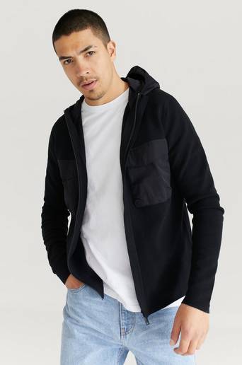 National Geographic Tröja Hybrid Hood Knit Svart