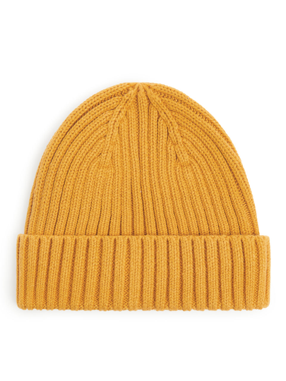 Rib Knit Baby Beanie - Yellow