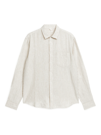 Regular-Fit Linen Shirt - Beige