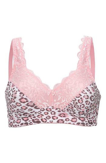 Cellbes Bh utan bygel Sandra Leopard Rosa