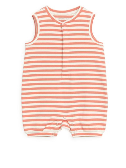Sleeveless Jersey Romper - Orange