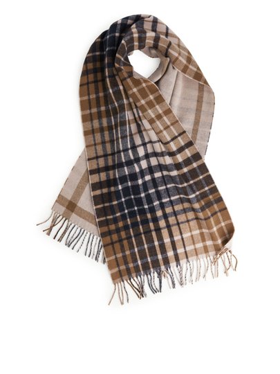 Checked Wool Scarf - Pink