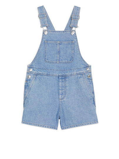 Short Denim Dungarees - Turquoise