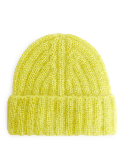 Wool Mohair Beanie - Yellow