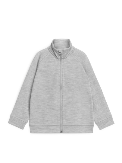 Merino Zip Cardigan - Grey