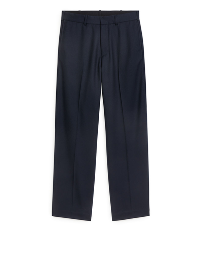 Straight-Fit Twill Trousers - Blue