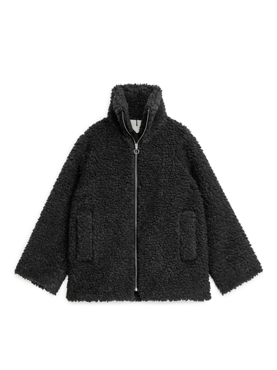Wool-Blend Pile Jacket - Grey