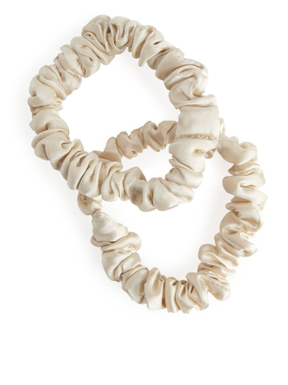 Silk Scrunchies - Beige