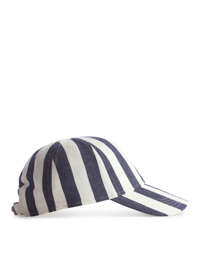 Printed Canvas Cap - Blue