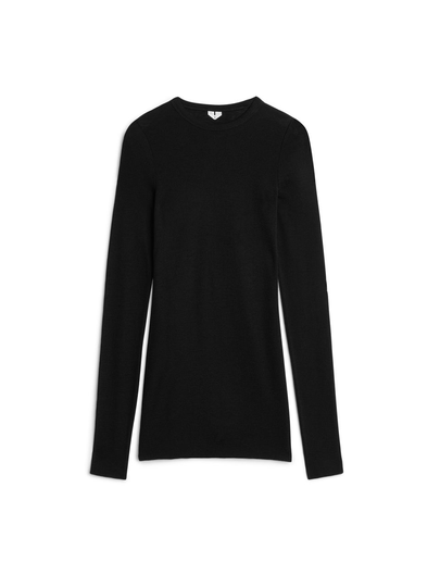 Long-Sleeved Merino Top - Black