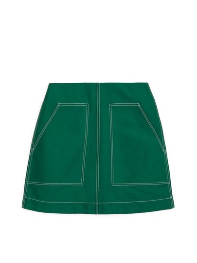 Heavy Cotton Mini Skirt - Green