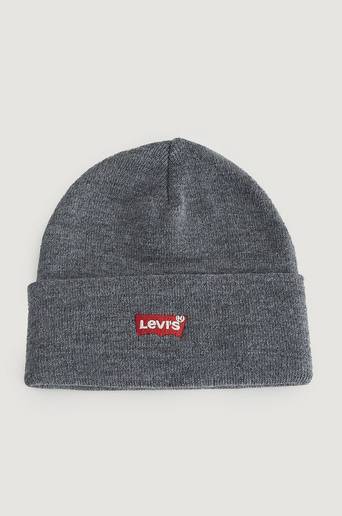 Levi's Mössa Red Batwing Embroidered Slouchy Beanie Grå