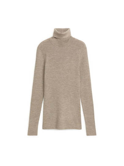 Merino Wool Roll-Neck - Beige
