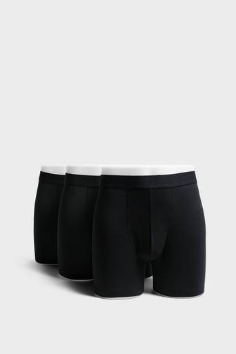 Bread & Boxers 3-Pack Boxer Brief Extra Long Svart