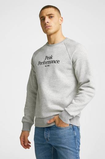 Peak Performance Sweatshirt M Original Crew Grå
