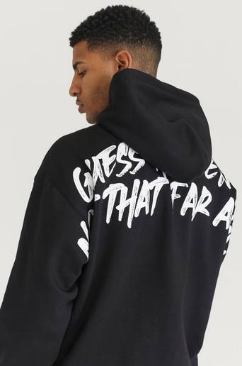 A7S Hood Big Graffiti Back Print Svart