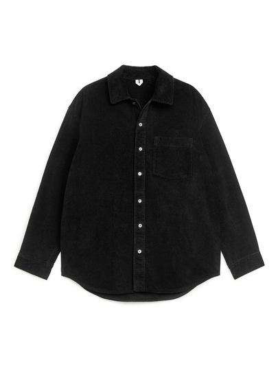 Oversized Corduroy Shirt - Black