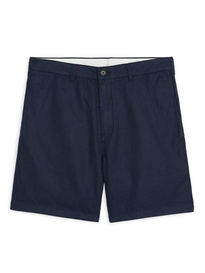 Cotton Linen Shorts - Blue