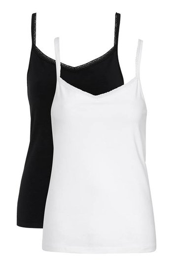 Cellbes Linne med inbyggd bh-topp 2-Pack Svart Vit