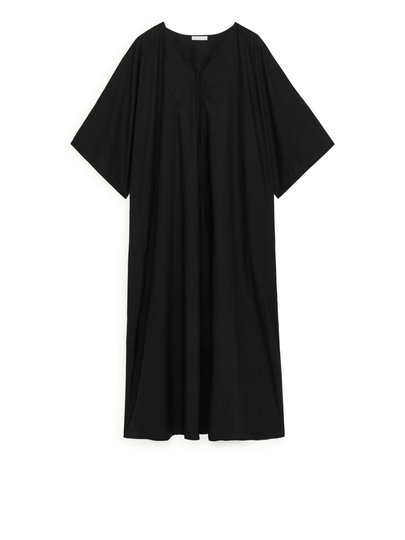 V-Neck Tunic Dress - Black