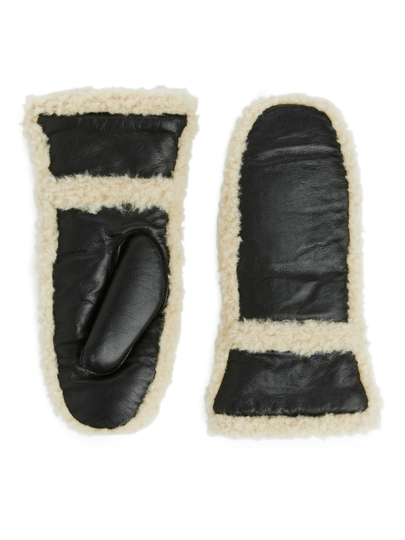 Leather Mittens - Black