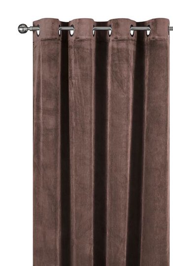 Cellbes Gardinlängder sammet enfärgad 2-Pack Brun
