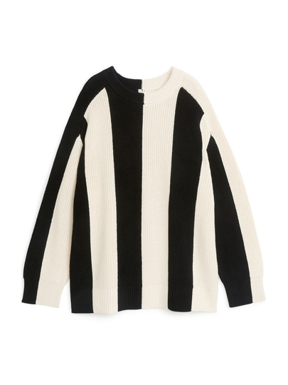 Block-Stripe Cotton Jumper - Black