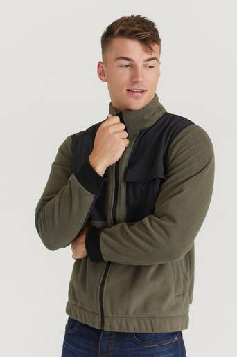 Woodbird Ziptröja Strukt Zip Fleece Grön