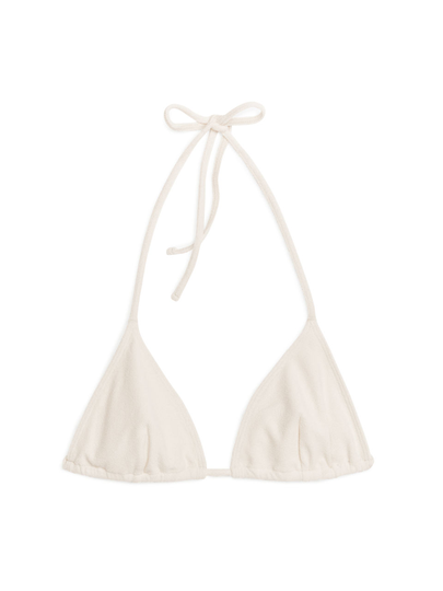 Towelling Bikini Top - Beige
