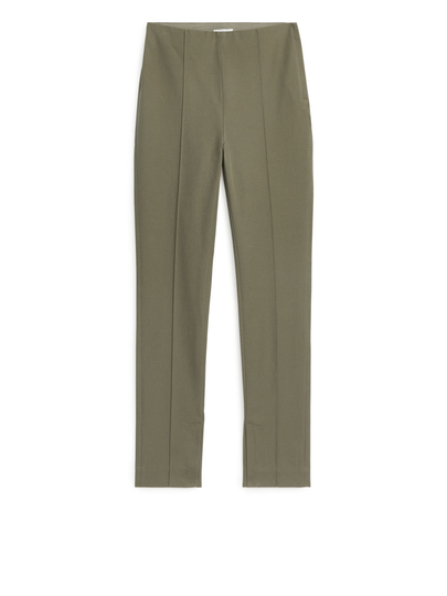 Slim Cotton Stretch Trousers - Green