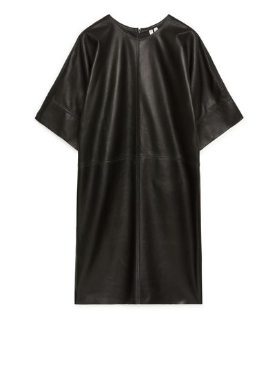 Relaxed Leather Dress - Black