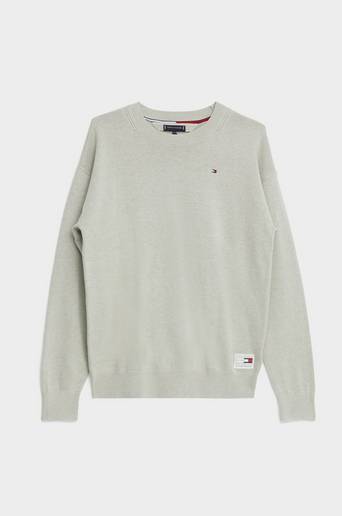 Tommy Hilfiger Stickad Tröja Melange Label Sweater Grå