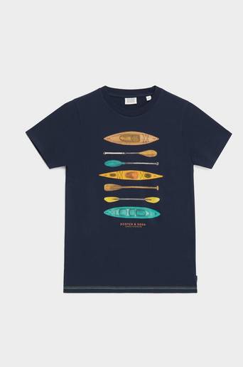 Scotch & Soda T-Shirt Regular-fFit Short Sleeve Artwork T-shirt Blå