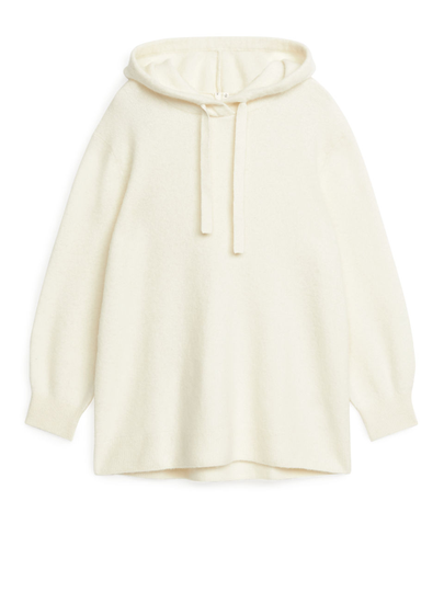 Oversized Alpaca Blend Hoodie - White