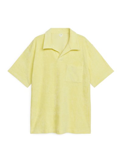 Cotton Towelling Polo Shirt - Yellow