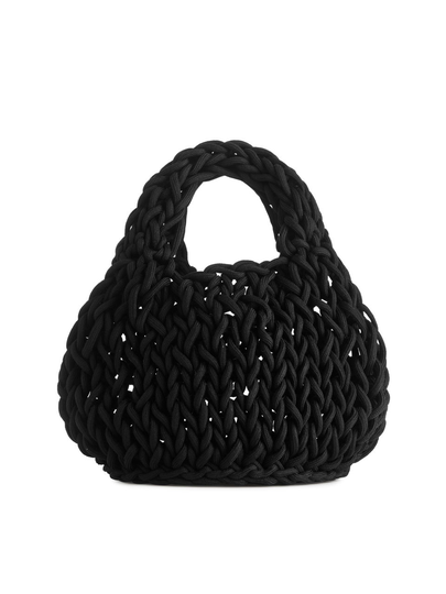 Knitted Mini Tote - Black