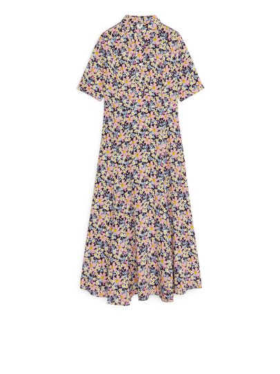 Floral Crêpe Dress - Brown