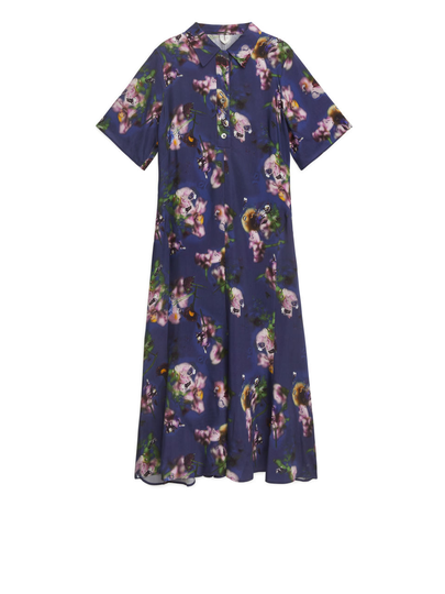 Slow Flowers Printed Dress - Blue
