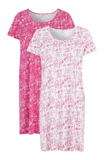 Cellbes Nattlinne 2-Pack Rosa Vit