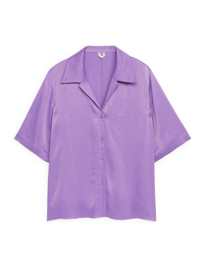 Satin Resort Shirt - Purple